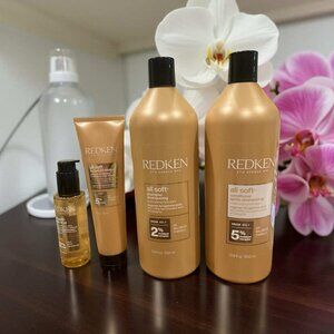 Redken All Soft Shampoo &conditioner Sz 33.8 oz oz Argan- 6 Oil & Mask